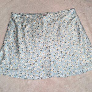 No Boundaries Skirt Juniors Size XXL 19 Pink Blue Floral Pull On A Line Mini Y2K